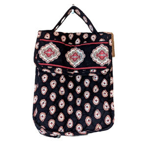 Vera Bradley Lunch Bag Black Burgundy Paisley Older Pattern